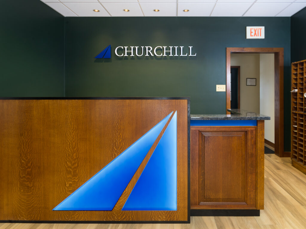custom logo reception desk