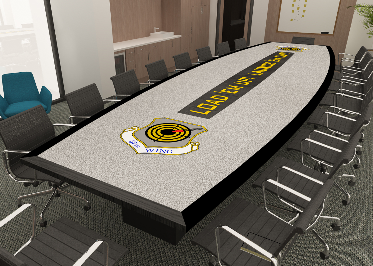 GSA custom laminate conference table-6 custom branded conference table