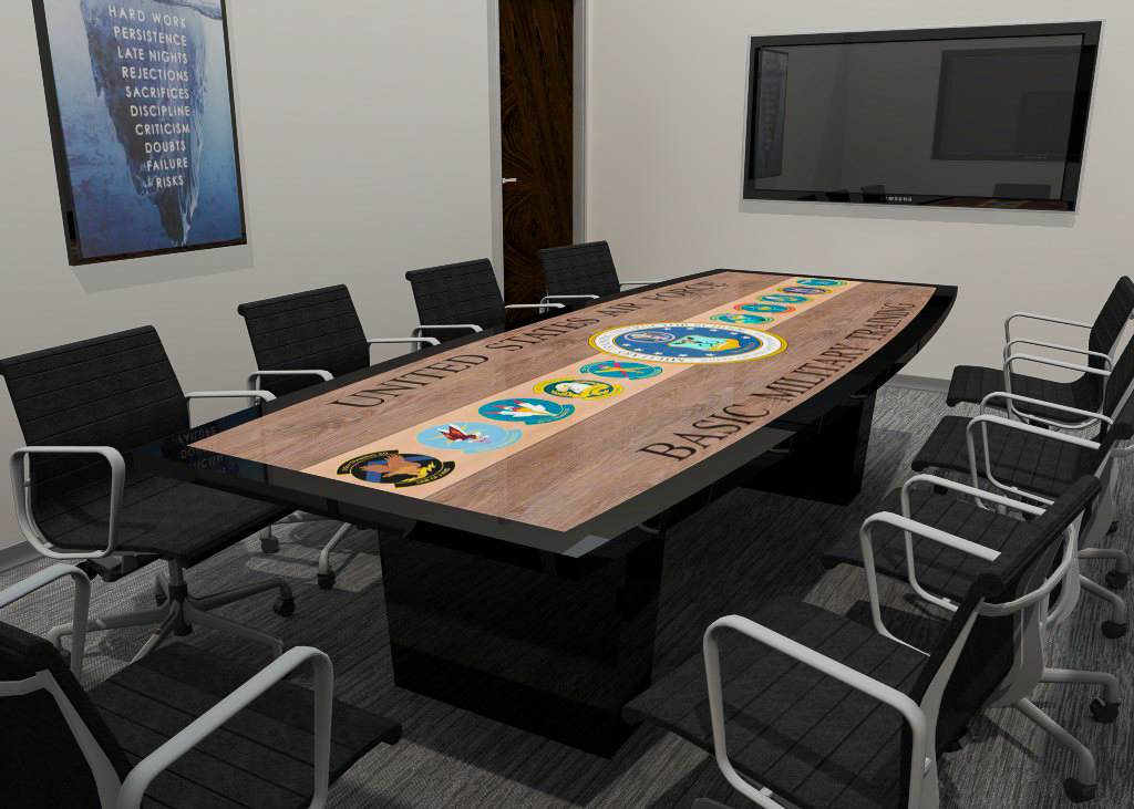 GSA custom laminate conference table-2 custom logo conference table