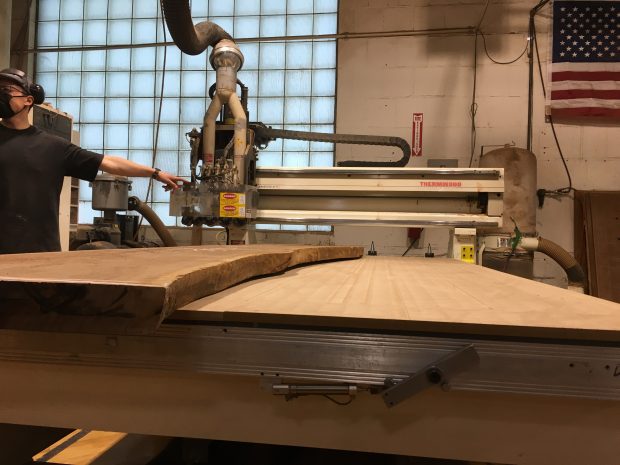 solid wood slab on CNC