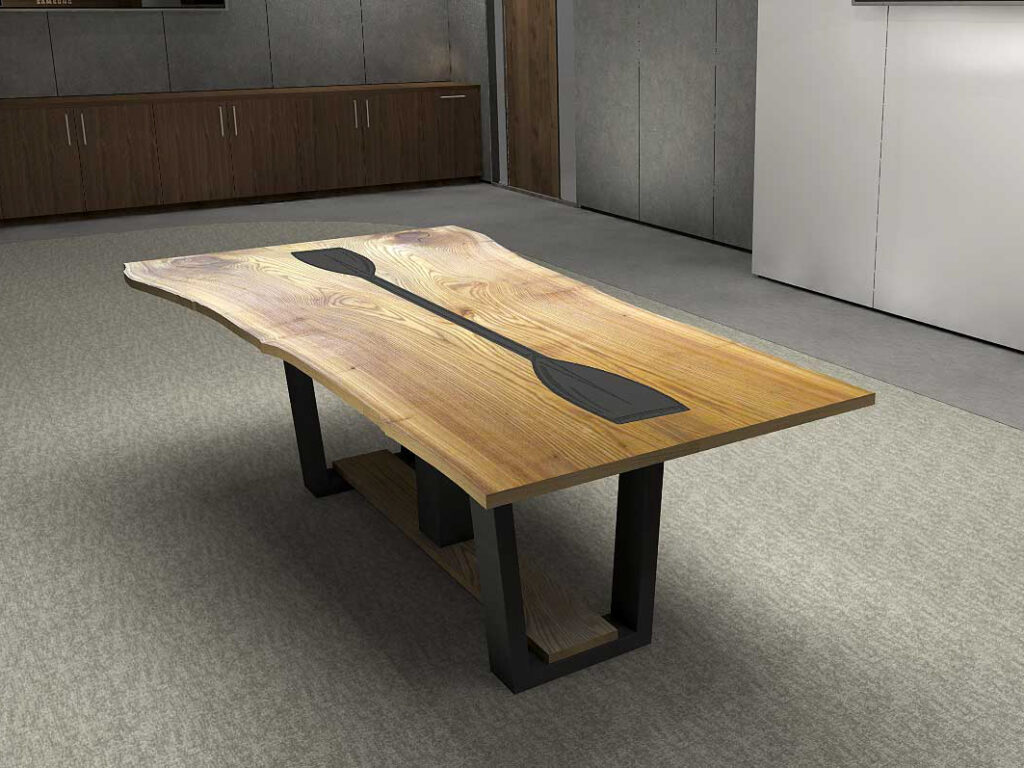 custom logo live edge table