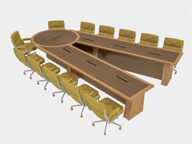 Brethren Scissoring Conference Table