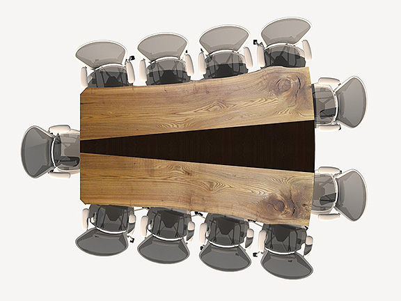 solid wood videoconferencing table