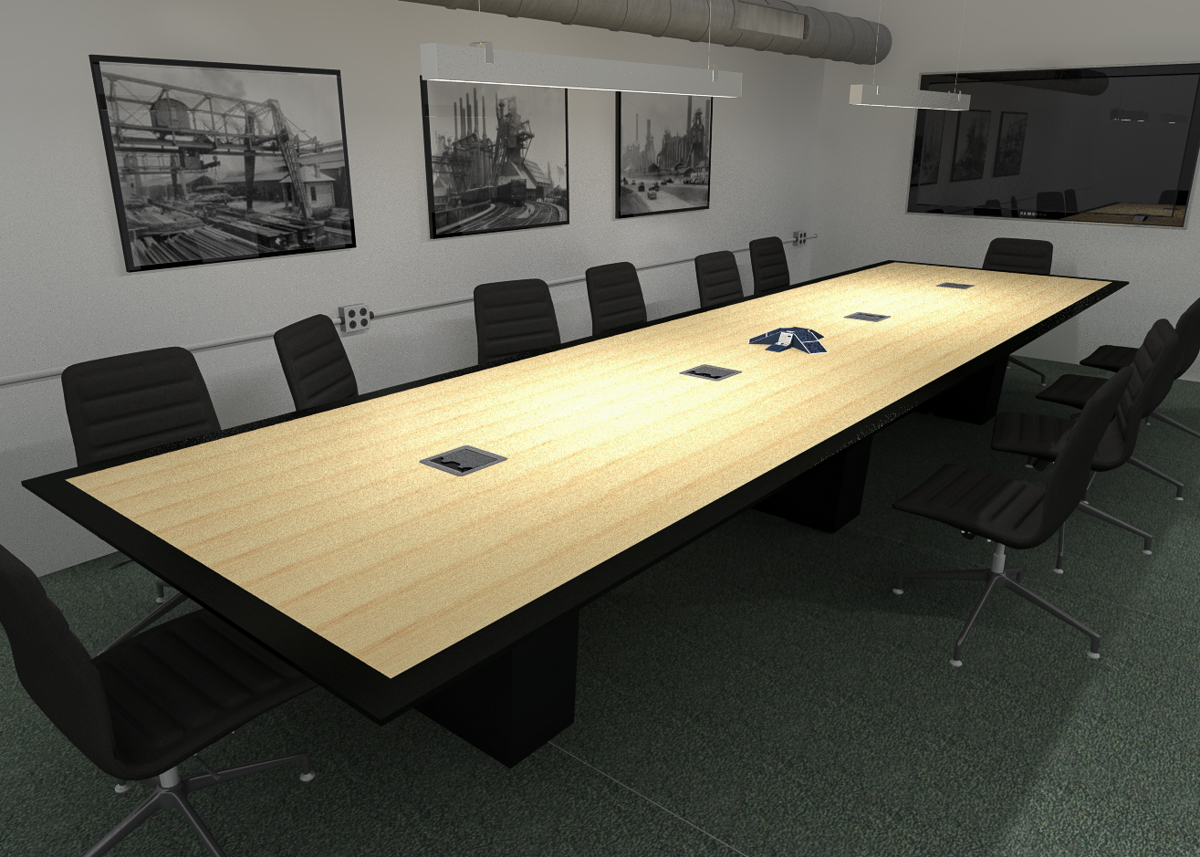 GSA custom laminate AV conference table-2 custom laminate conference table