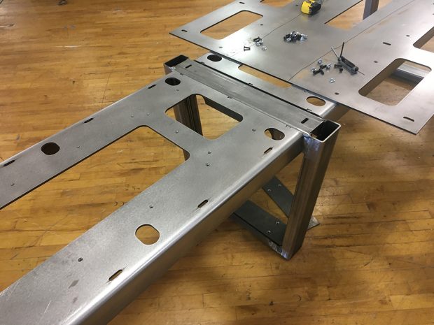 steel base for solid wood conference table