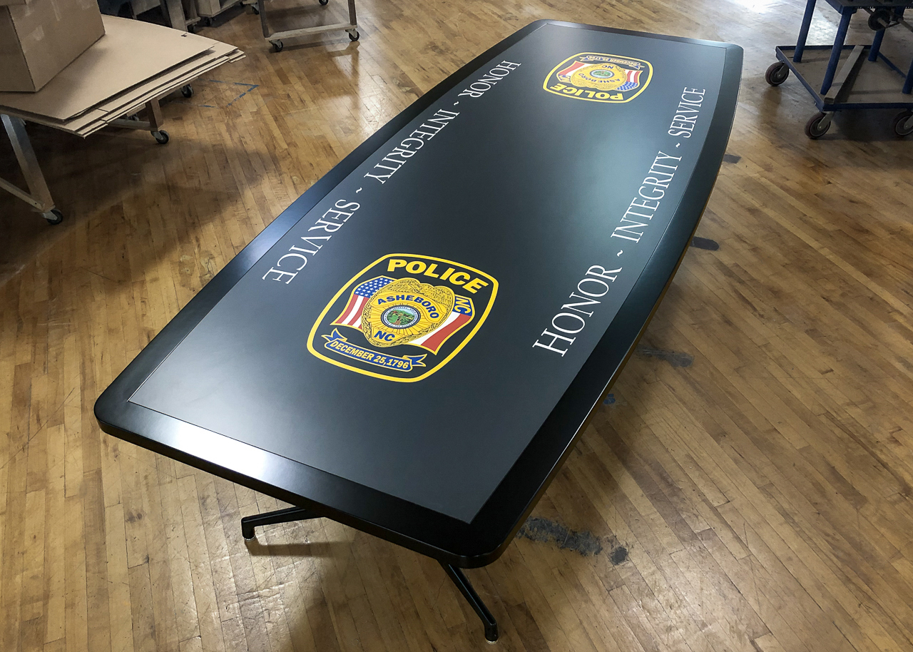 Asheboro Police Department Graphic conference table Graphic logo conference table
