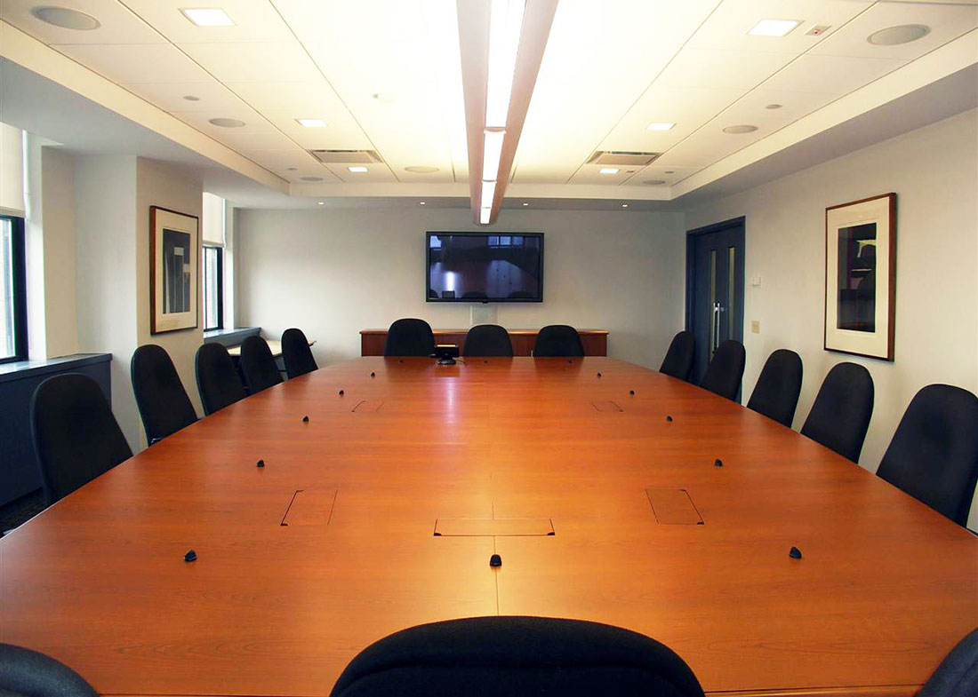 Custom Large Conference Table with Power Hatches Verizon Custom Large Conference Table with Power Hatches
