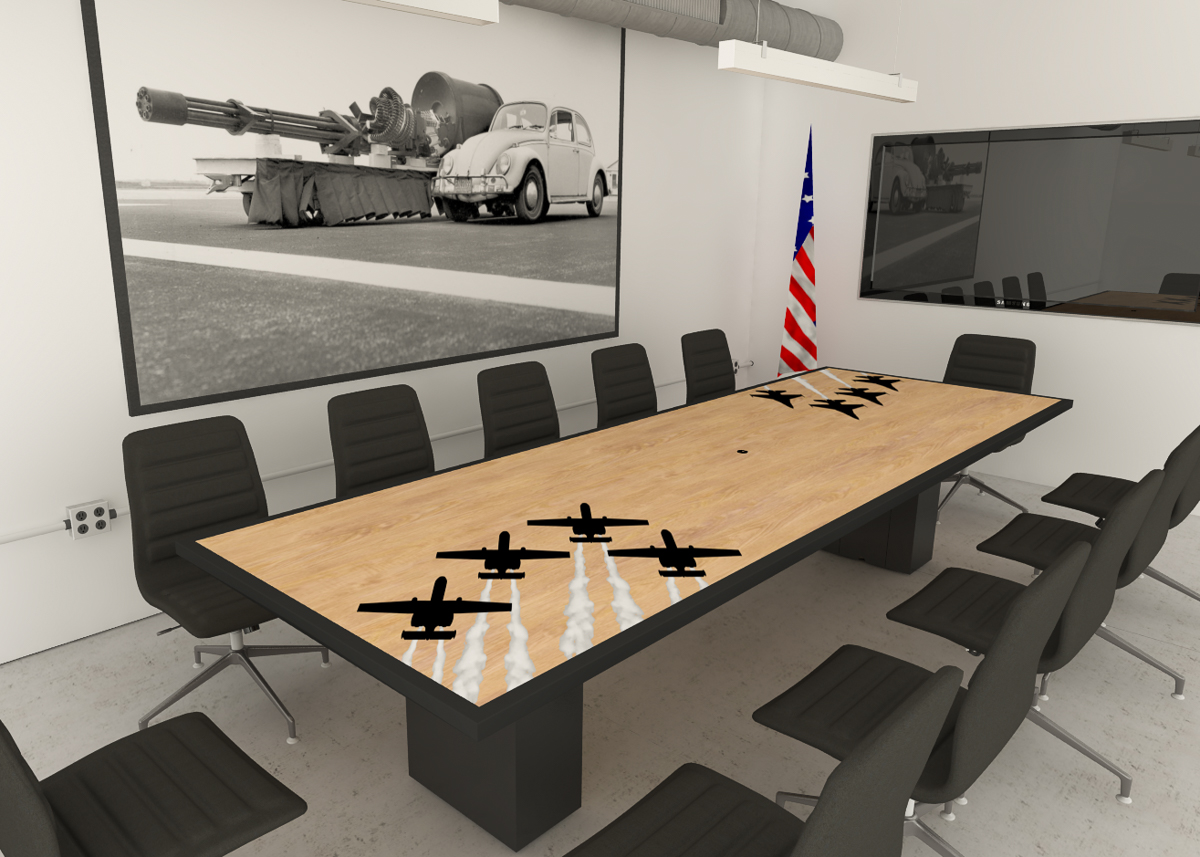 GSA custom laminate conference table-3 logo conference table