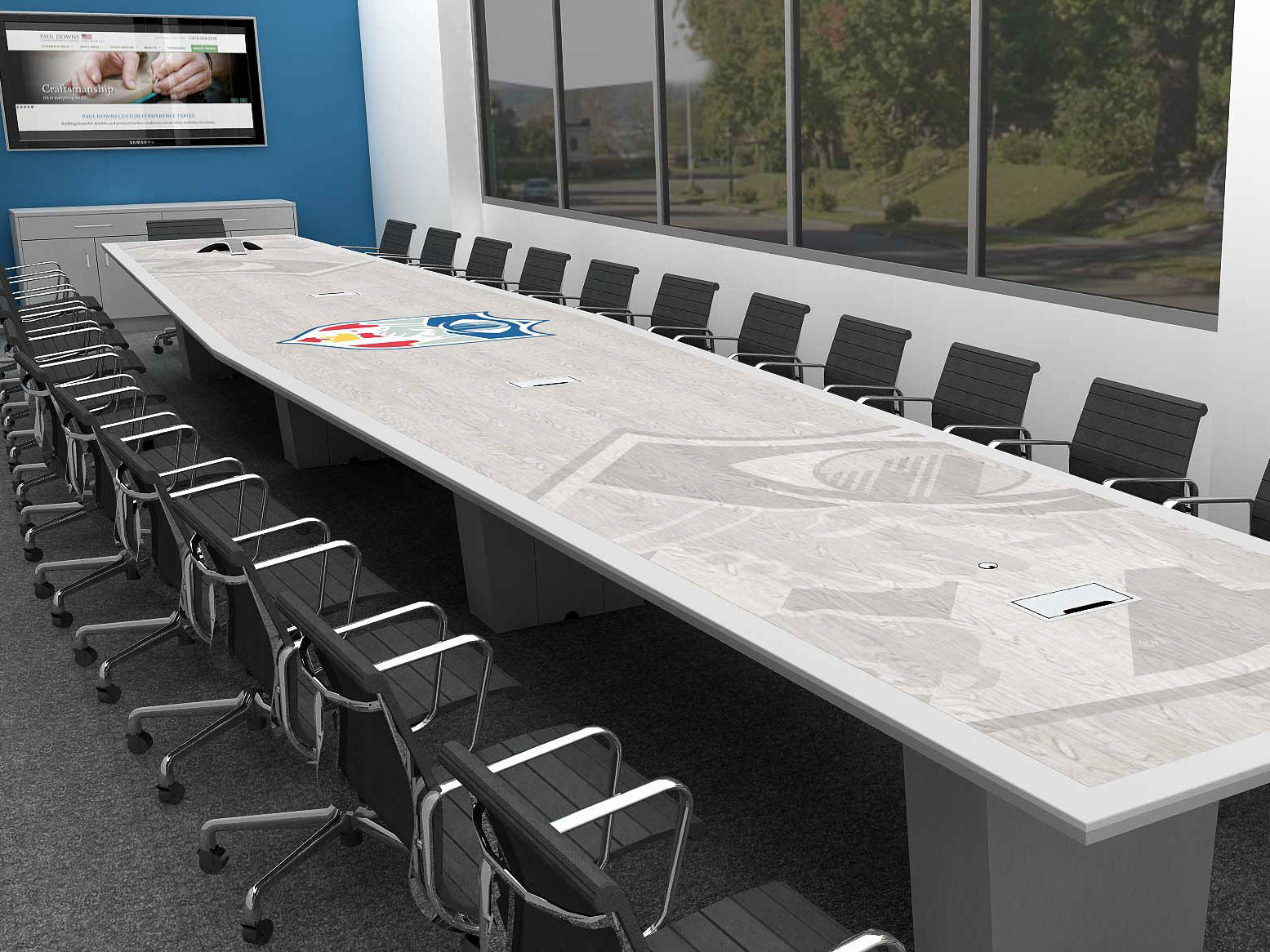 CCC_colorful logo conference table 01 Colorful Logo on Large Table