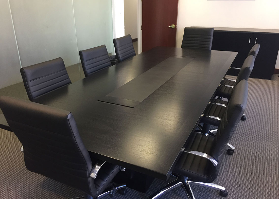 Phillips and Angley Small Black Conference Table Phillips and Angley Small Black Conference Table