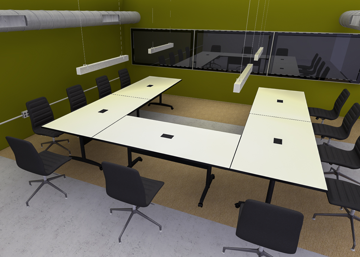 GSA custom laminate conference table-8 A/V ready modular tables