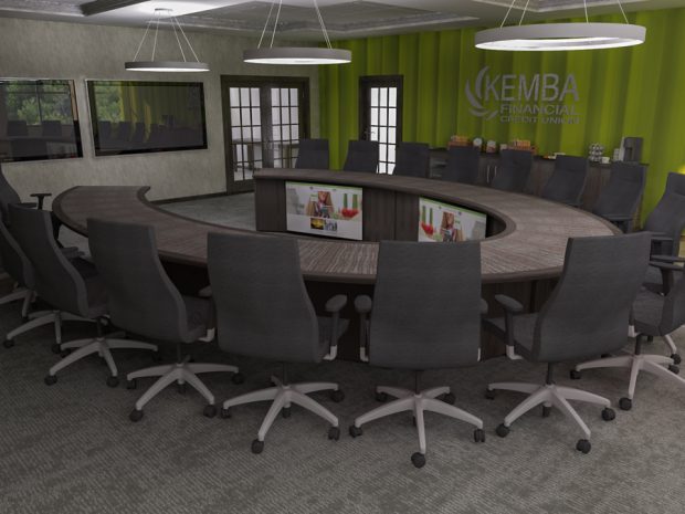KEMBA FCU reconfigurable oval conference table