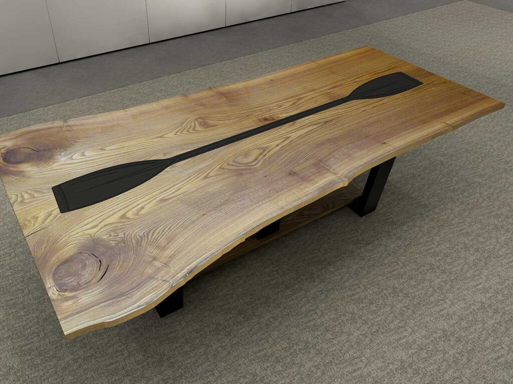 custom logo solid wood table